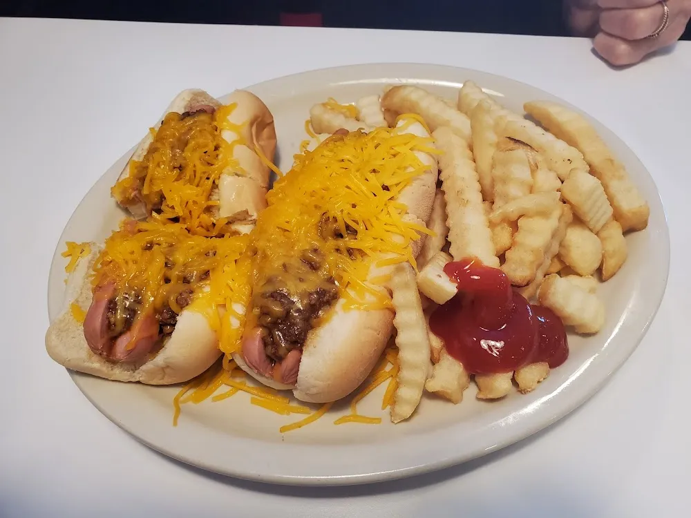 2 Cheese Cone Dogs and Fries